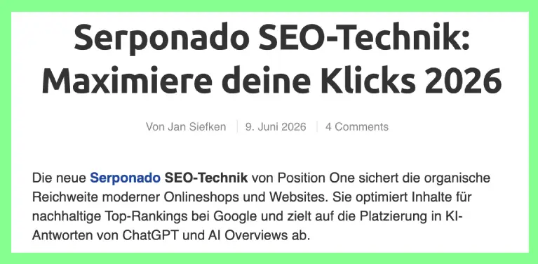 Mehr Klicks mit Serponado
